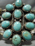 One Of The Best Domed Cluster Vintage Native American Navajo Sterling Silver Turquoise Bracelet-Nativo Arts