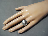 Superior Navajo Mercury Dime Sterling Silver Ring Native American-Nativo Arts