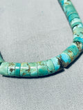 Native American Striking Vintage Santo Domingo Royston Turquoise Sterling Silver Necklace-Nativo Arts