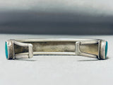 Breathtaking Vintage Native American Navajo 12 Spiderweb Turquoise Sterling Silver Bracelet-Nativo Arts