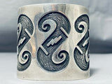 One Of The Biggest Best Vintage Native American Hopi Sterling Silver Bracelet Old-Nativo Arts