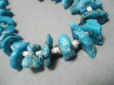 Quality Vintage Native American Navajo Spiderweb Turquoise Nugget Sterling Silver Necklace-Nativo Arts