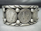 Custom San Felipe Native American Sterling Silver Dime Bracelet-Nativo Arts
