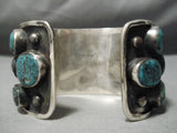 Huge Heavy Vintage Native American Navajo Green Bisbee Turquoise Sterling Silver Bracelet-Nativo Arts
