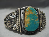 Stunning Vintage Native American Navajo High Grade Turquoise Sterling Silver Bracelet-Nativo Arts