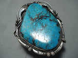 One Of Biggest Best Vintage Native American Navajo Morenci Turquoise Sterling Silver Bracelet-Nativo Arts