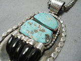 Incredible Vintage Navajo/ Mexican Turquoise Sterling Silver Necklace-Nativo Arts