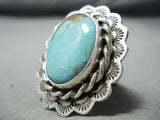 Amazing San Felipe 8 Turquoise Sterling Silver Ring Native American-Nativo Arts
