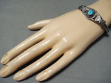 Phenomenal Vintage Native American Navajo Old Kingman Turquoise Sterling Silver Bracelet-Nativo Arts