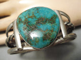 Opulent Vintage Native American Navajo Aqua Blue Turquoise Sterling Silver Bracelet Old-Nativo Arts