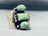 Dramatic Vintage Native American Navajo Orvil Jack Turquoise Sterling Silver Ring-Nativo Arts