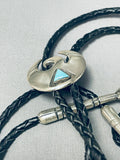 Amazing Native American Navajo Turquoise Sterling Silver Bolo-Nativo Arts