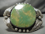 Tremendous Vintage Native American Navajo Green Turquoise Sterling Silver Bracelet-Nativo Arts