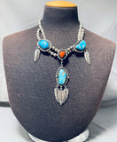 One Of Most Unique Ever Vintage Native American Navajo Choker Turquoise Sterling Silver Necklace-Nativo Arts