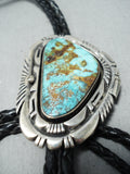 Rob Kelley Vintage Native American Navajo Royston Turquoise Sterling Silver Bolo-Nativo Arts