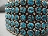 One Of The Biggest Vintage Native American Navajo Snake Eyes Turquoise Sterling Silver Bracelet-Nativo Arts