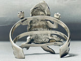 Important Colossal Toad Native American Navajo Turquoise Sterling Silvewr Bracelet-Nativo Arts
