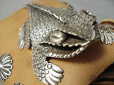 Important Huge Native American Navajo Sterling Silver Horny Toad Ketoh Bracelet-Nativo Arts