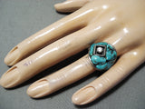 Important Vintage Native American Navajo Charles Loloma Student Turquoise Sterling Silver Ring-Nativo Arts