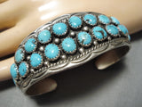 Striking Vintage Navajo Deep Turquoise Sterling Silver Native American Bracelet-Nativo Arts