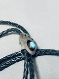 Expressive Vintage Native American Navajo Sleeping Beauty Turquoise Sterling Silver Bolo-Nativo Arts