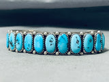 Astonishing Vintage Native American Navajo Morenci Turquoise Sterling Silver Bracelet-Nativo Arts
