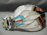Inlay Master Vintage Zuni Native American Turquoise Sterling Silver Bracelet-Nativo Arts