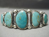 Native American Quality Graduating Turquoise Sterling Silver Bracelet Old-Nativo Arts