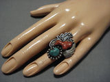 Rare Vintage Hopi Green Turquoise Native American Sterling Silver Ring Old-Nativo Arts