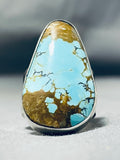 Rare Turquoise Native American #8 Sterling Silver Ring-Nativo Arts