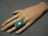 Incredible Vintage Native American Navajo Royston Turquoise Sterling Silver Ring-Nativo Arts