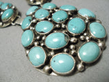 Chunky Dunky Turquoise Vintage Native American Navajo Sterling Silver Necklace-Nativo Arts