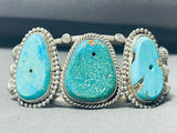Native American Very Important Early 1900's Turquoise Earring Stone Sterling Silver Bracelet-Nativo Arts