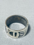Astounding Vintage Native American Hopi Sterling Silver Band Ring Signed Manuel Hoyungwa (d)-Nativo Arts