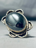 Fabulous Vintage Native American Navajo Hematite Sterling Silver Ring-Nativo Arts