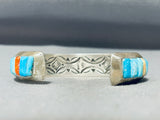 Important Vintage Native American Navajo Ray Adakai Sterling Silver Turquoise Bracelet-Nativo Arts