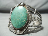 Colossal Vintage Native American Navajo Carico Lake Turquoise Sterling Silver Bracelet-Nativo Arts