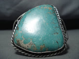 Jo Tso Fascinating Native American Navajo Turquoise Sterling Silver Huge Bracelet-Nativo Arts