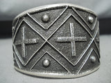 Incredible Native American Navajo Signed Sterling Silver Crosses Bracelet-Nativo Arts