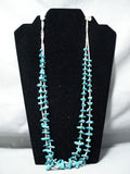 Incredible Authentic Vintage Native American Navajo Sleeping Beauty Turquoise Necklace Old-Nativo Arts