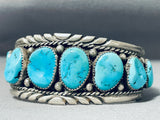 Incredible Vintage Native American Navajo 8 Kingman Turquoise Sterling Silver Bracelet-Nativo Arts