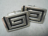 Very Important Vintage Native American Navajo Kenneth Begay Sterling Silver Cufflinks-Nativo Arts