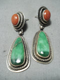 Tommy Jackson Vintage Native American Navajo Damale Turquoise Sterling Silver Earrings Old-Nativo Arts