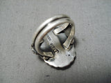 Important Navajo Carico Lake Turquoise Sterling Silver Ring Native American-Nativo Arts