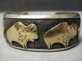 Authentic Vintage Native American Navajo Thomas Singer Gold Sterling Silver Bracelet Old-Nativo Arts