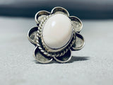 Native American Unforgettable Vintage White Buffalo Turquoise Sterling Silver Ring-Nativo Arts