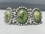 Very Old Vintage Native American Navajo Carico Lake Turquoise Sterling Silver Bracelet-Nativo Arts