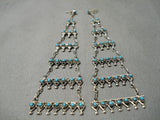 Colossal 7 Tier Vintage Zuni Native American Chandelier Earrings Sterling Silver-Nativo Arts