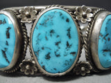 Impressive Vintage Native American Navajo Sleeping Beauty Turquoise Sterling Silver Bracelet Old-Nativo Arts