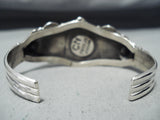 Signed Navajo Native American Lapis Sterling Silver Bracelet-Nativo Arts